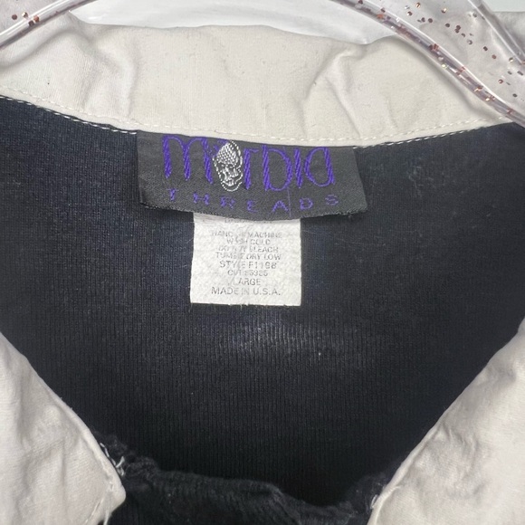 Torrid Black and White Polo Shirt with Skull Embroidery - Picture 3 of 4